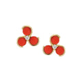 earring stud triple swirl pearl