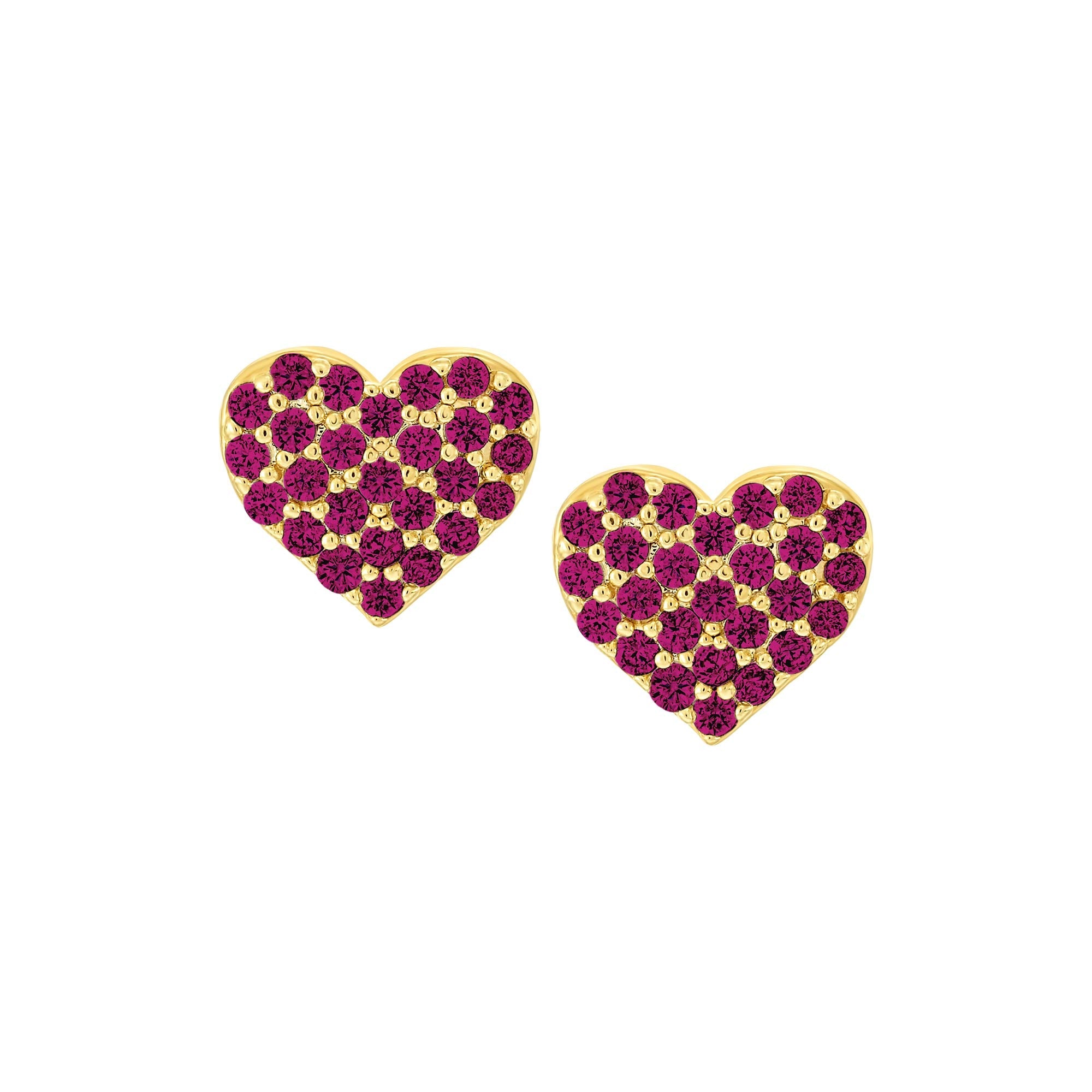 earring stud pave baby heart