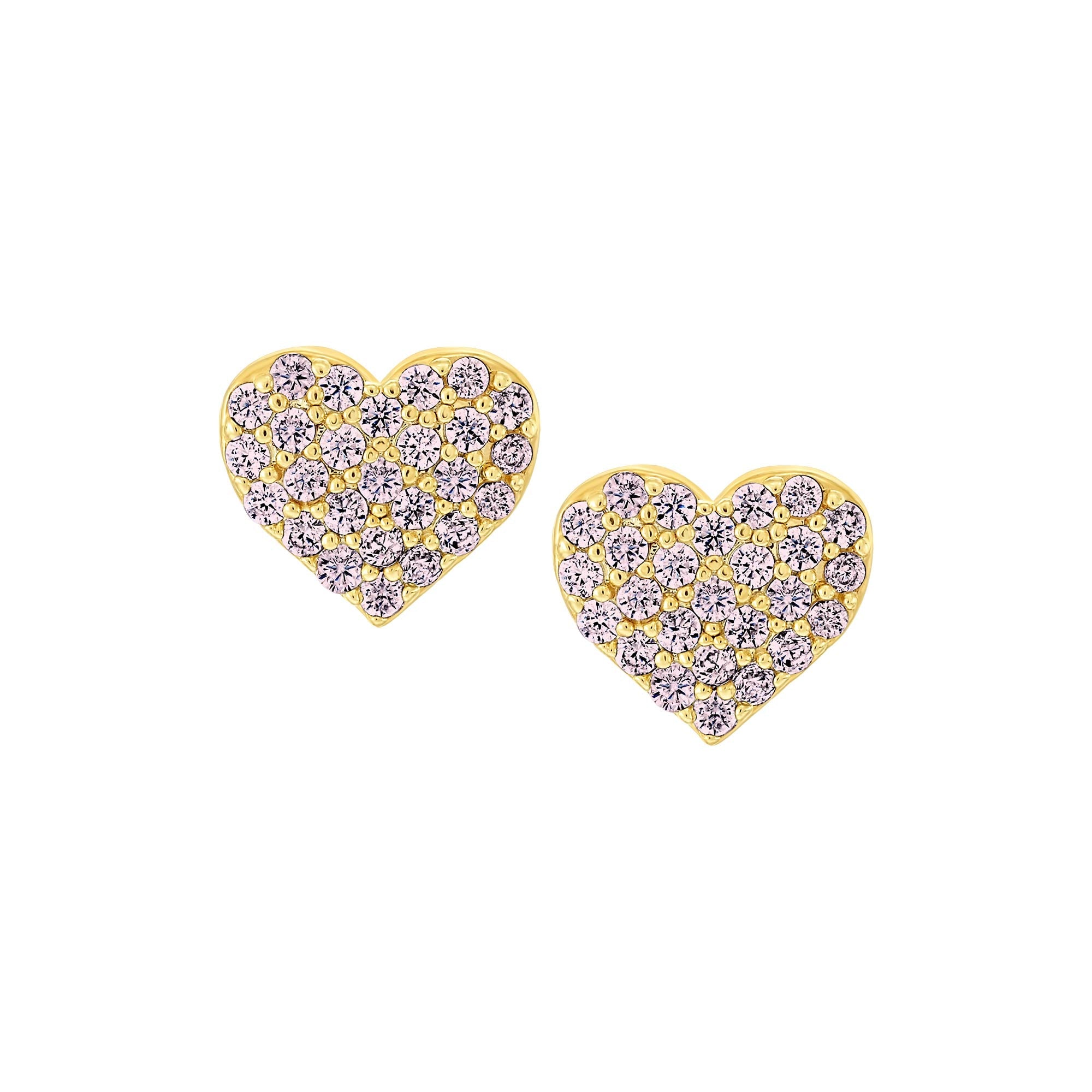 earring stud pave baby heart
