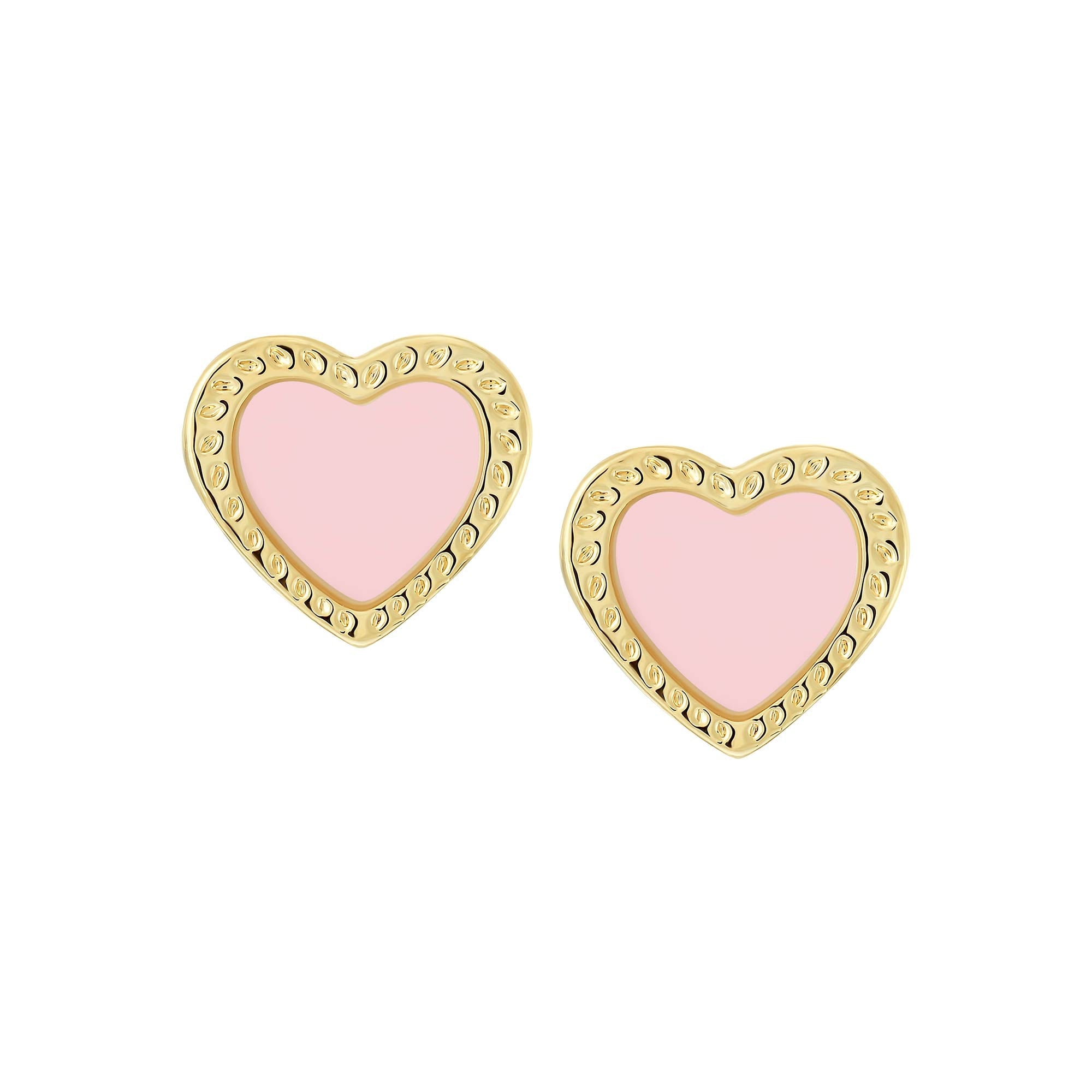 earring stud grooved frame heart