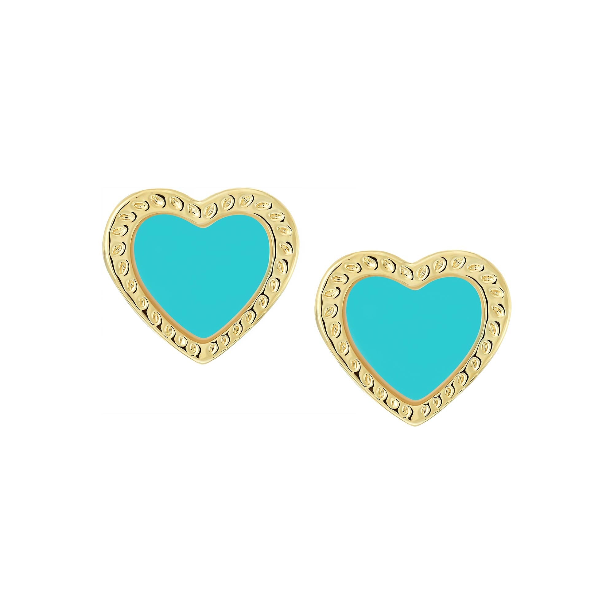earring stud grooved frame heart