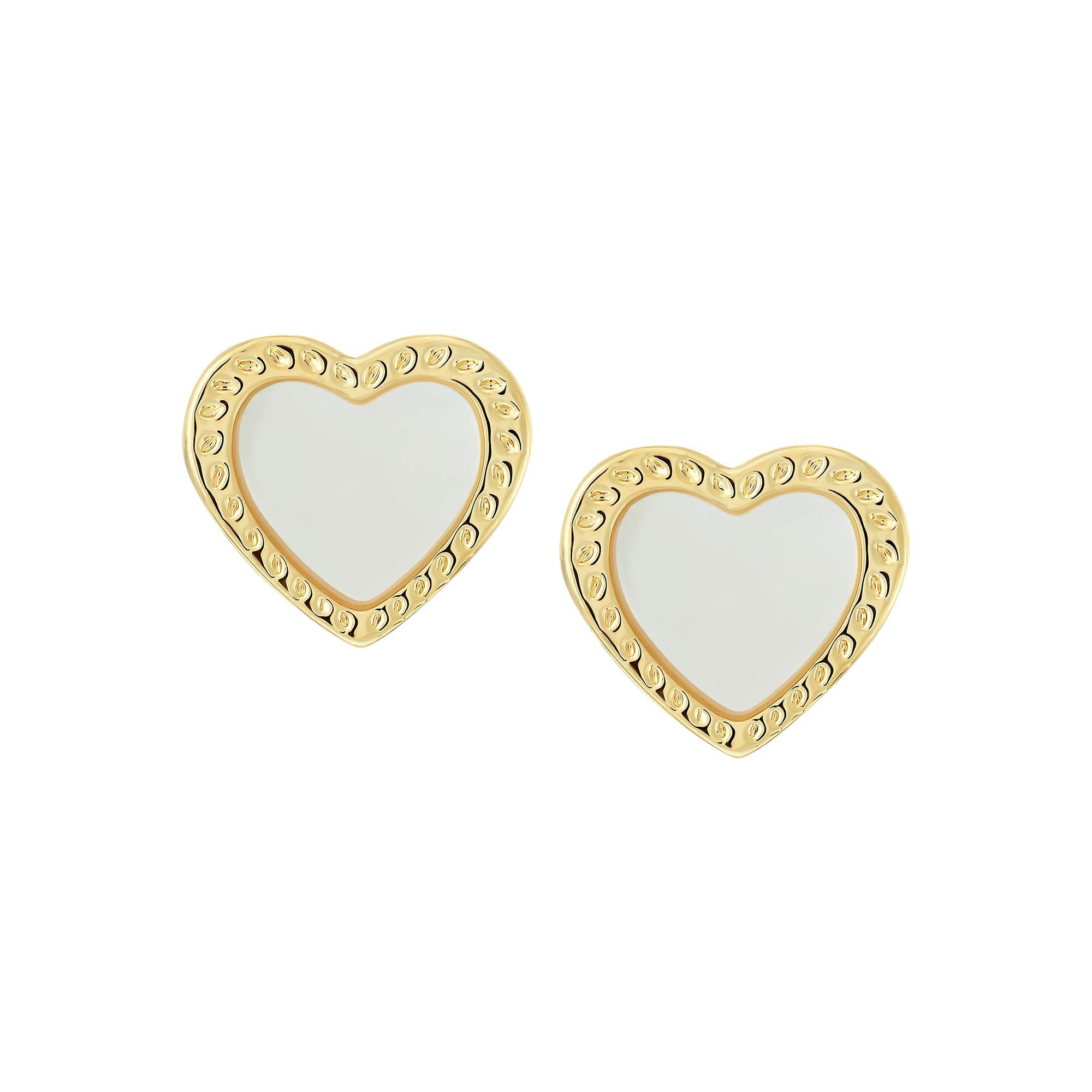 earring stud grooved frame heart