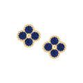 earring stud four stone clover