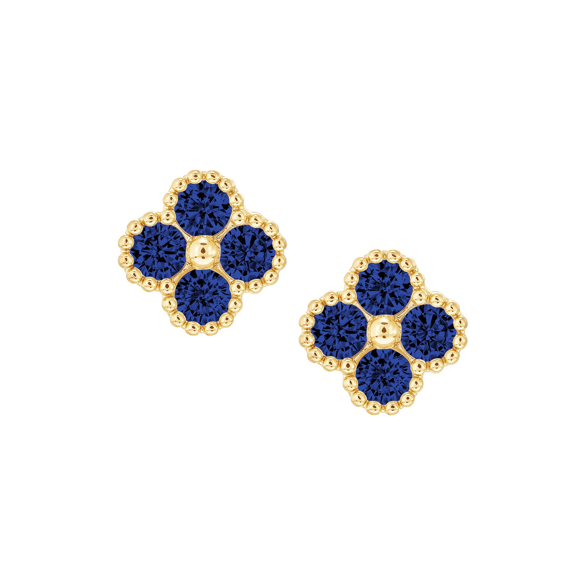 earring stud four stone clover