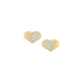 earring stud satin dipped pave heart