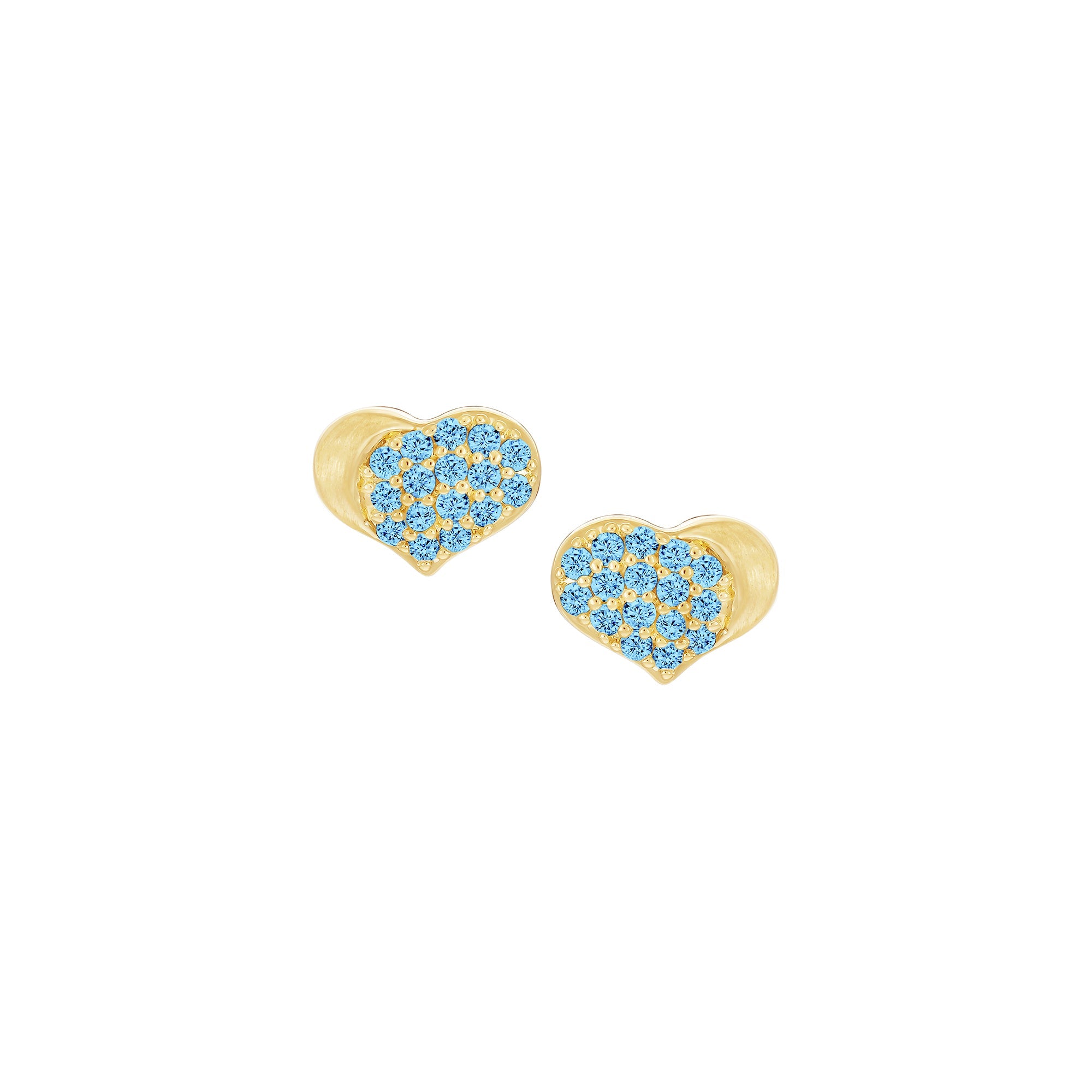 earring stud satin dipped pave heart
