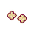 earring stud honeycomb clover