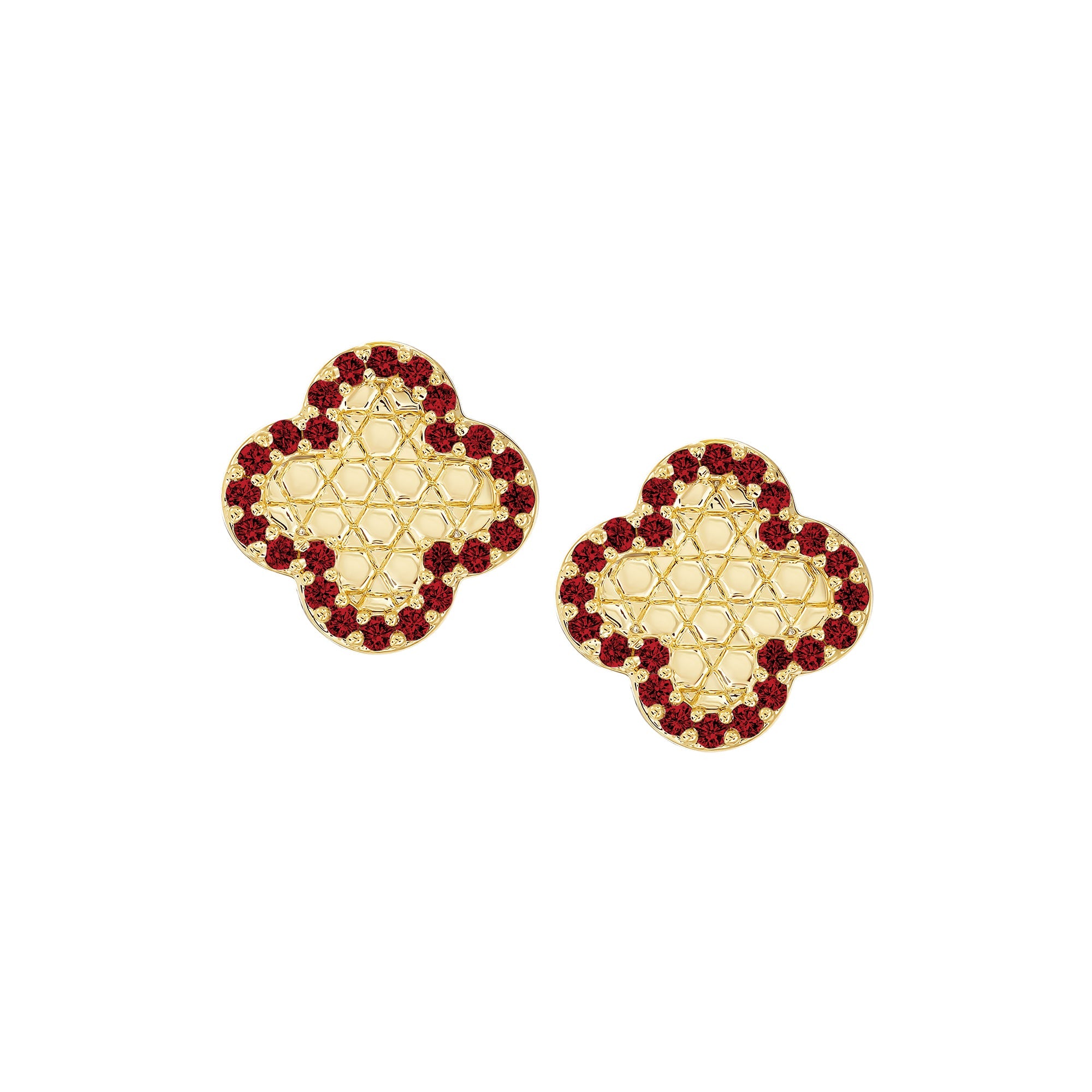 earring stud honeycomb clover