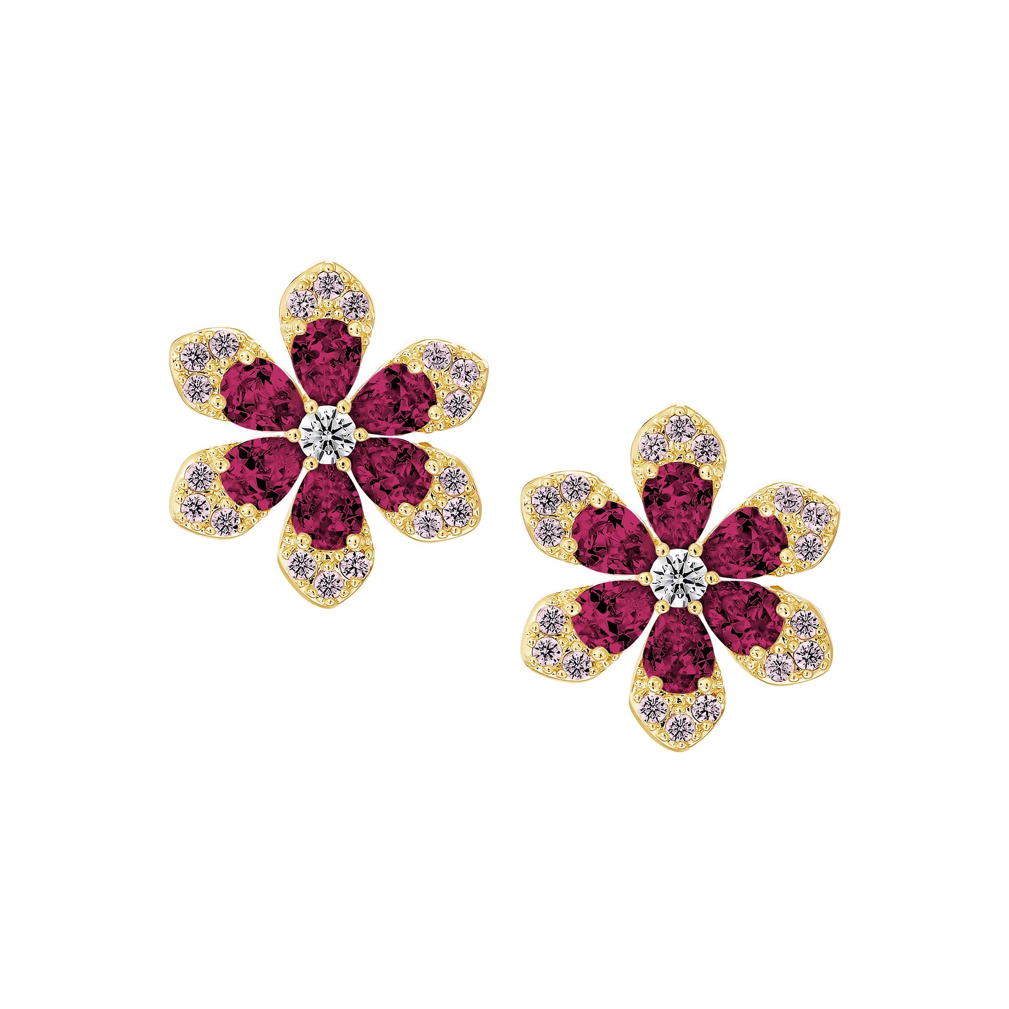 earring stud honeycomb heart