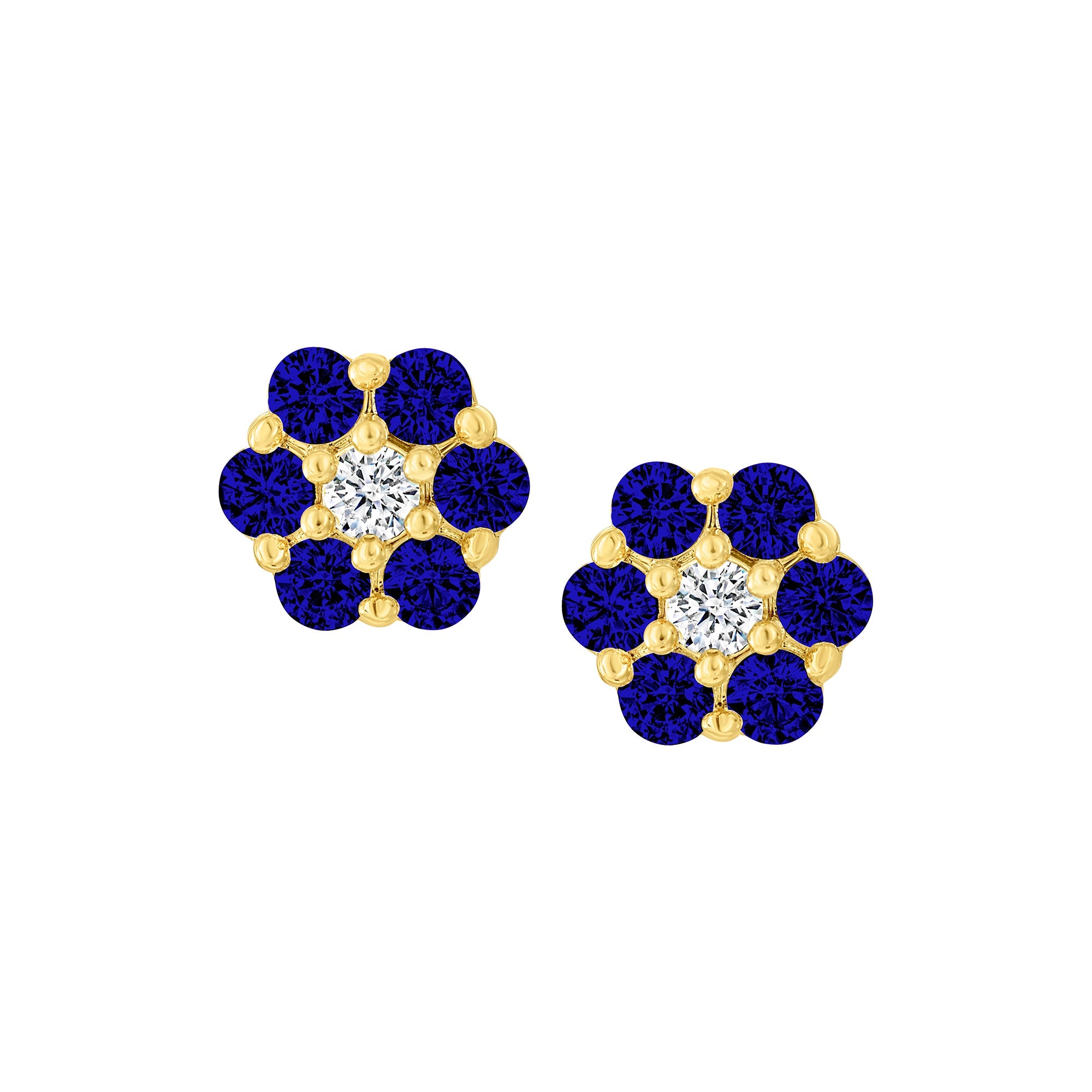 earring stud seven stone diamond
