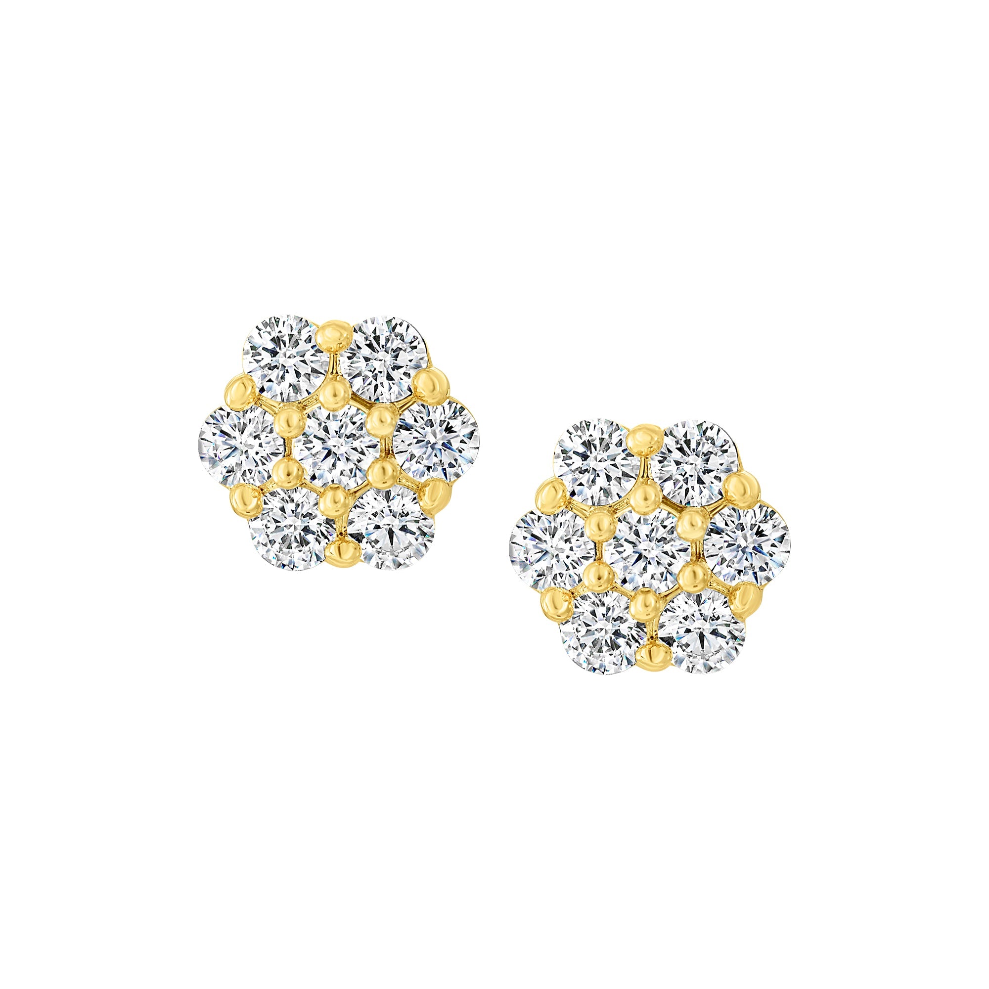 earring stud seven stone diamond