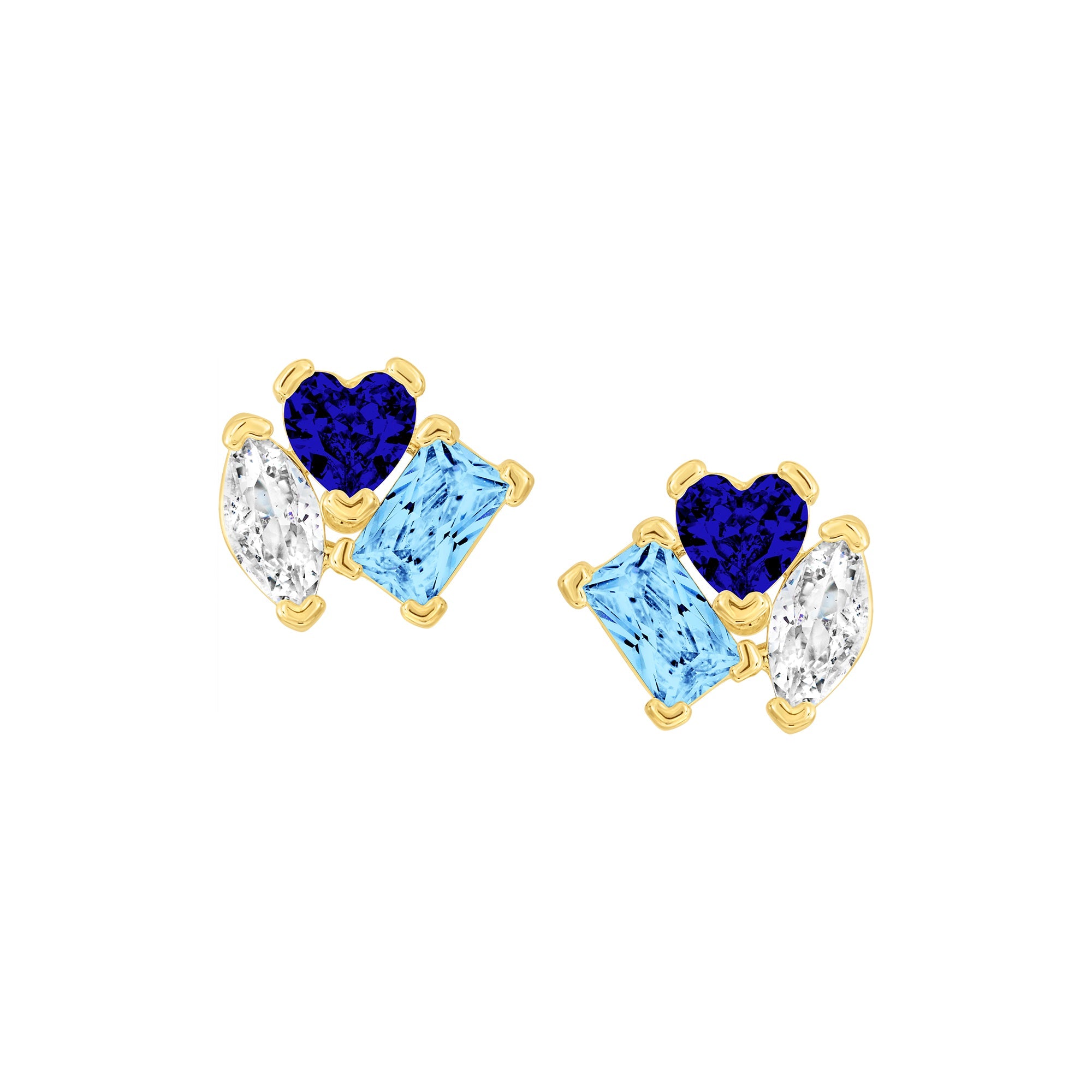 earing stud baguette stones spinner