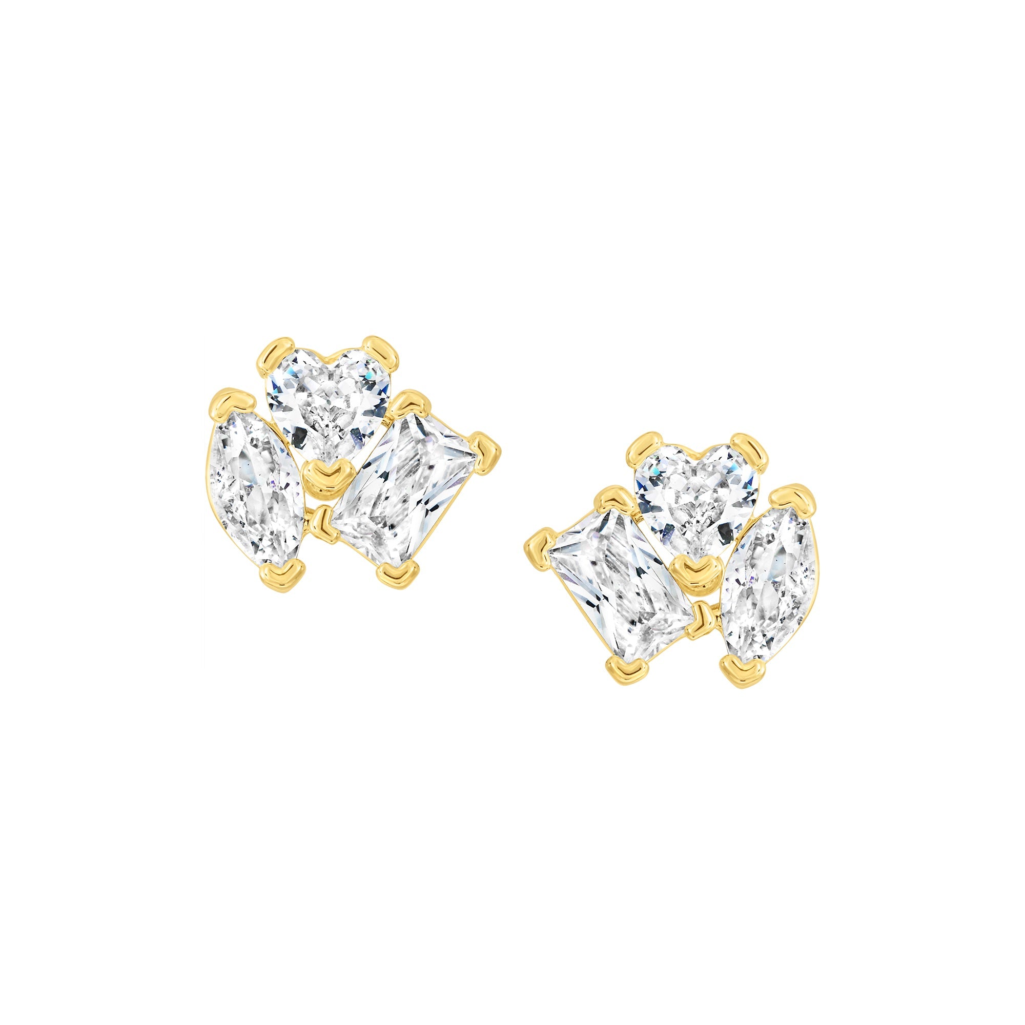 earing stud baguette stones spinner