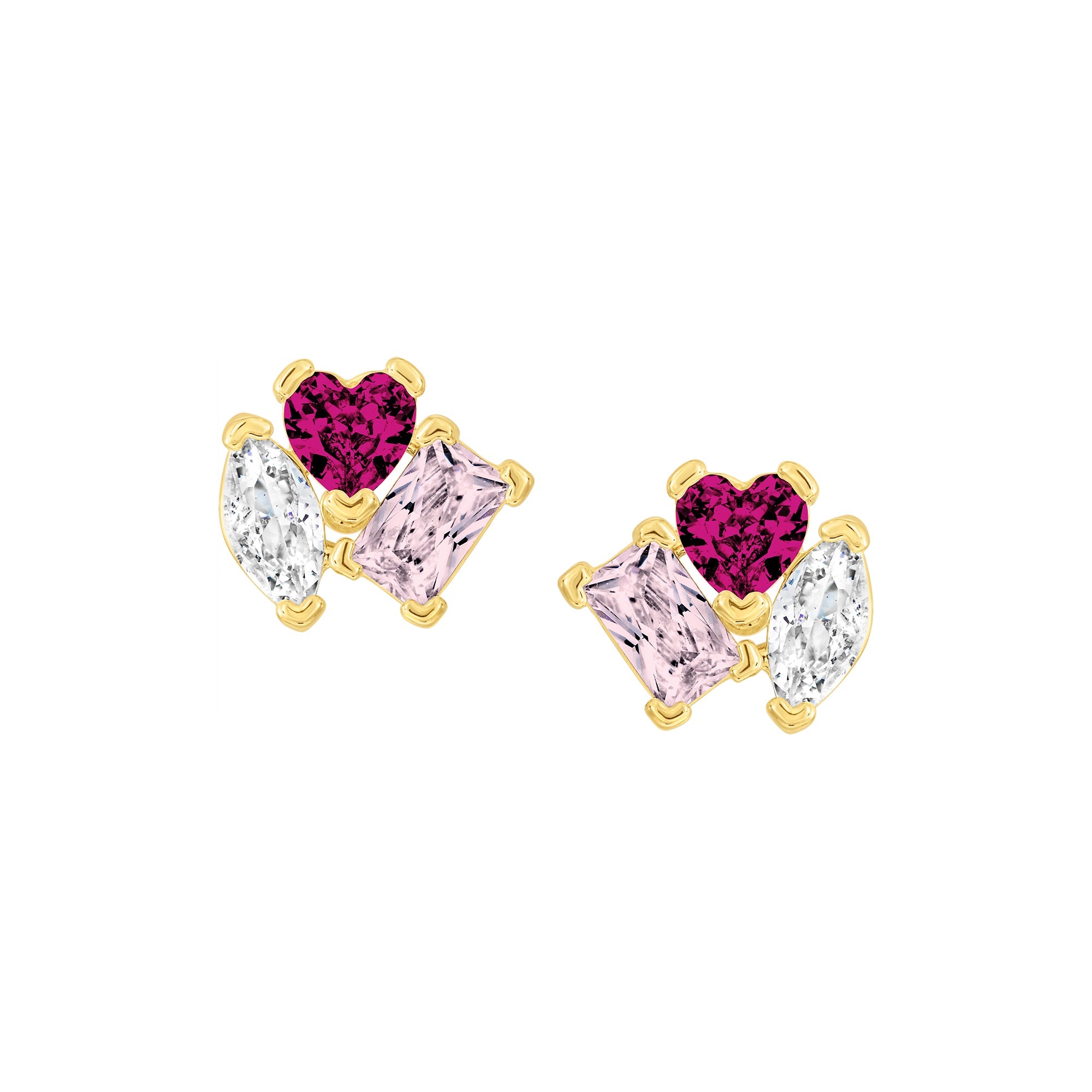 earing stud baguette stones spinner