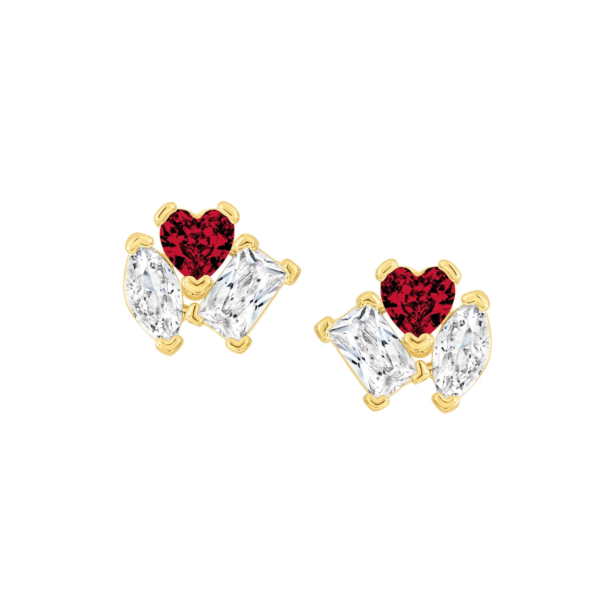 earing stud baguette stones spinner