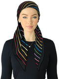 headscarf open bold stripes