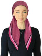 headscarf open solid with triple color edge