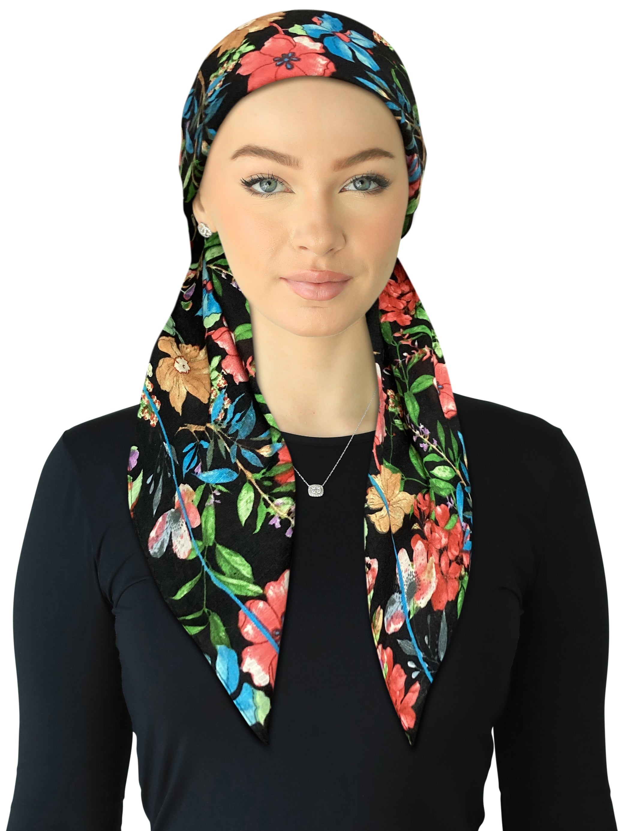 headscarf open bold flowers