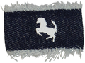 clip snap horse patch on denim