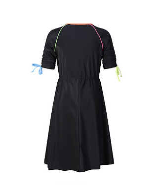 swimdress neon trim long sleeve