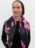 headscarf open bold large flower