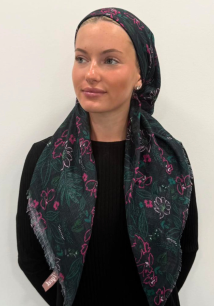 headscarf open scattered flowers
