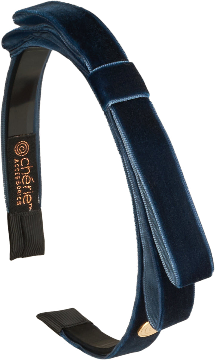 headband velvet with satin center bow
