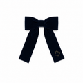 clip velvet gold embroidered bow