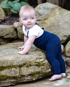 overall honey comb knit with suspenders