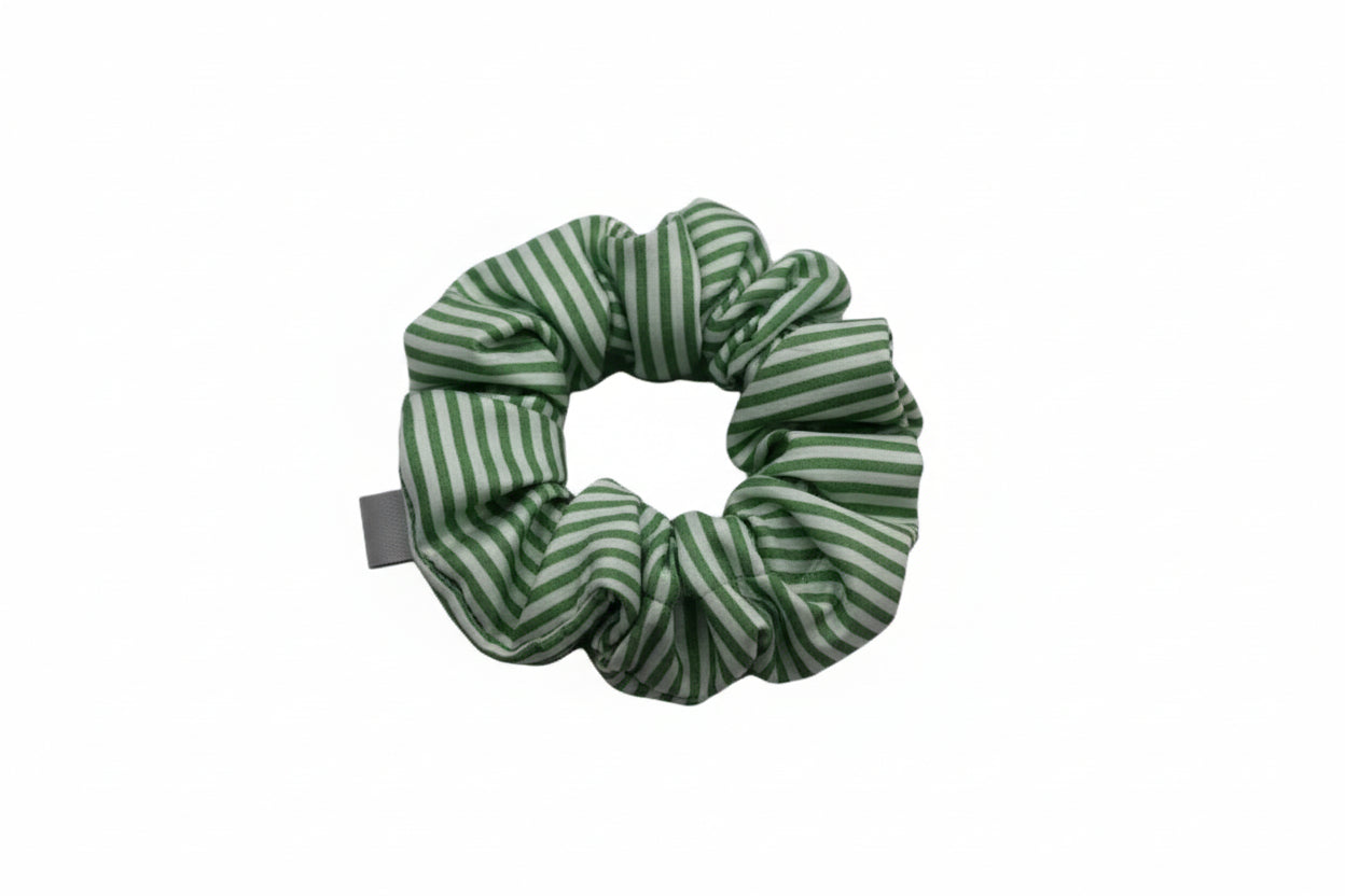 pony scrunchie pin stripe