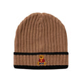 hat striped knit with teddy cuff