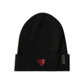 hat embroidered double heart with cuff