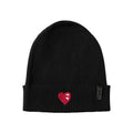 hat embroidered double heart with cuff