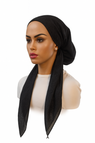headscarf open linen look print