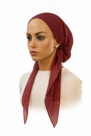 headscarf open linen look print