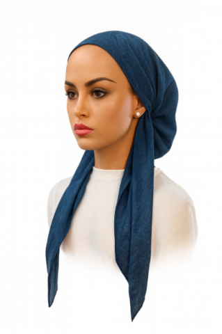 headscarf open linen look print