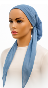 headscarf open linen look print