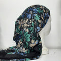 headscarf closed vibrant color flower
