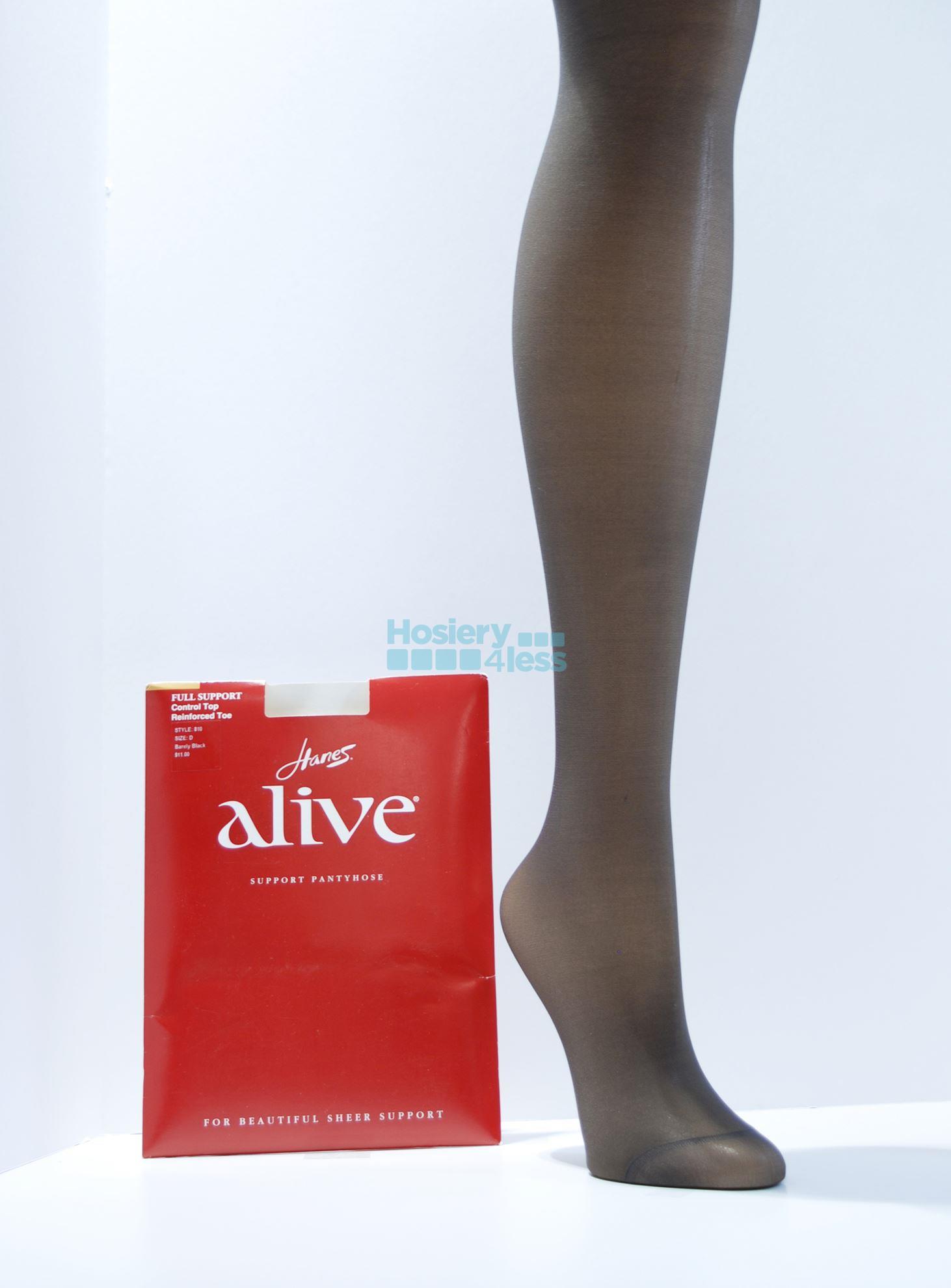 Alive Full Support Control Top Pantyhose Jet B by Hanes