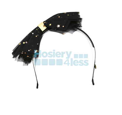 Picture of METALLIC STARS BOW WITH GOLD CENTER HEADBAND