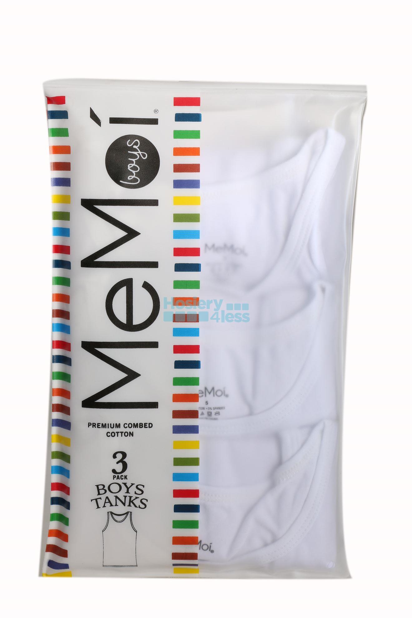 MEMOI BOYS 3 PACK UNDERSHIRT. Hosiery4Less