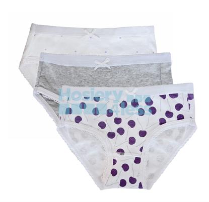 Picture of FEATHERS GIRLS CHERRY PRINT 3 PACK BRIEFS