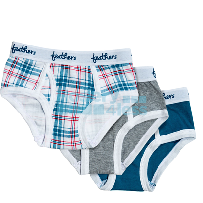 Picture of FEATHERS BOYS SEMI PLAID 3 PACK BRIEF