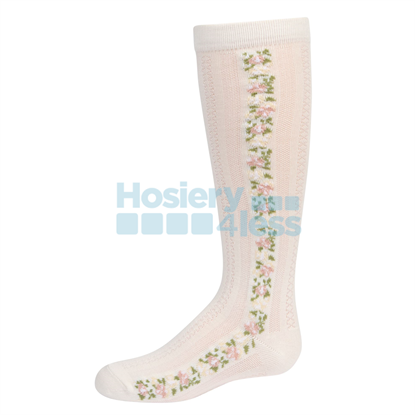 Picture of ZUBII TEXTURED WITH VINTAGE FLORAL INSERT KNEE SOCK