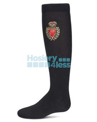 Picture of MEMOI EMBROIDERED CREST KNEE SOCK