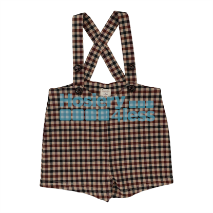 Picture of ANALOGIE PLAID SUSPENDER SHORTS